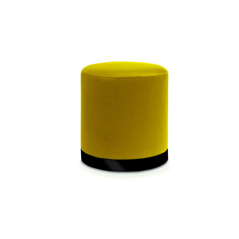 Gottlieb Steel Accent Stool, Yellow, Black
