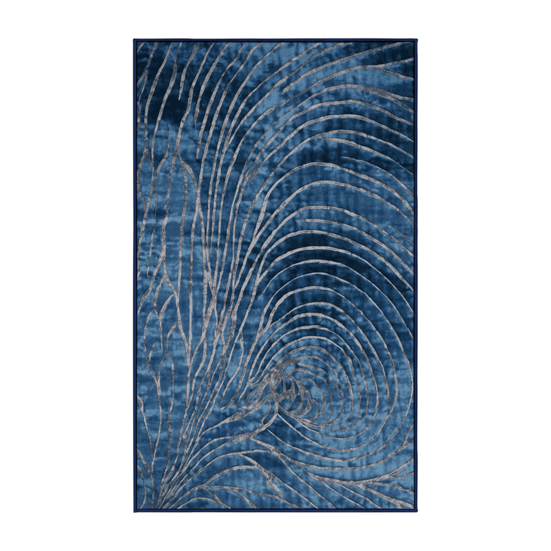 Tapis gris soyeux et moelleux, Rectangle 8 pi x 10 pi