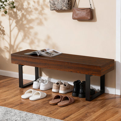 Banc de 59 po en bois pour la chambre à coucher au bout du lit, bancs de table de cuisine d'intérieur de ferme, banc à chaussures moderne polyvalent pour le vestibule, espresso