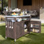 Îlot de cuisine extérieur avec armoire de rangement, table de gril avec plateau en acier inoxydable et support à épices-110602214