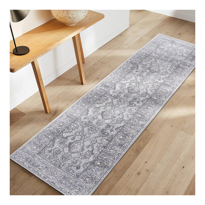 Collection 2X8 Ivory / Grey / Oriental Runner Rug