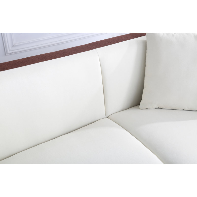 Canapé Mcardle, Brun / blanc crème, 27" H x 76" W x 31" D