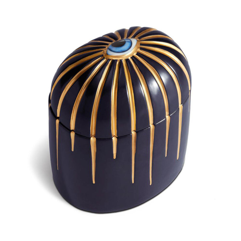 Lito Votive, 5" L x 4.25" W, Navy, 29 oz