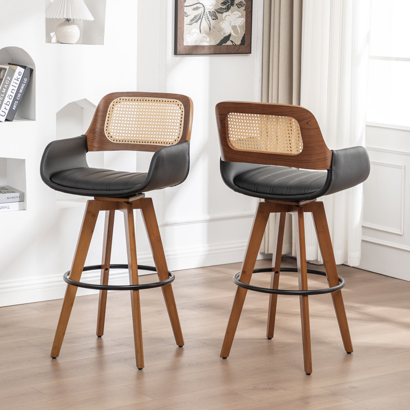 Derek Swivel Bar Stool, Bar Stool (76.2cm Seat Height), Black