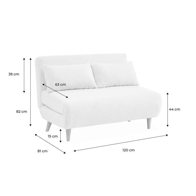 Madrina 2-Seater Scandi Style Folding Sofa Bed