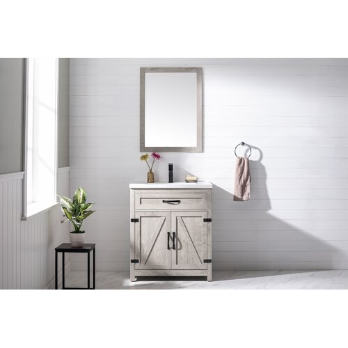 Gracie Oaks Knightstown 30'' Free Standing Single Bathroom Vanity with ...