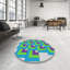 Tapis bleu à motif géométrique Kistler-870838065