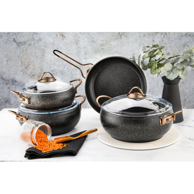 Levon 7 - Piece Non-Stick Aluminum Cookware Set