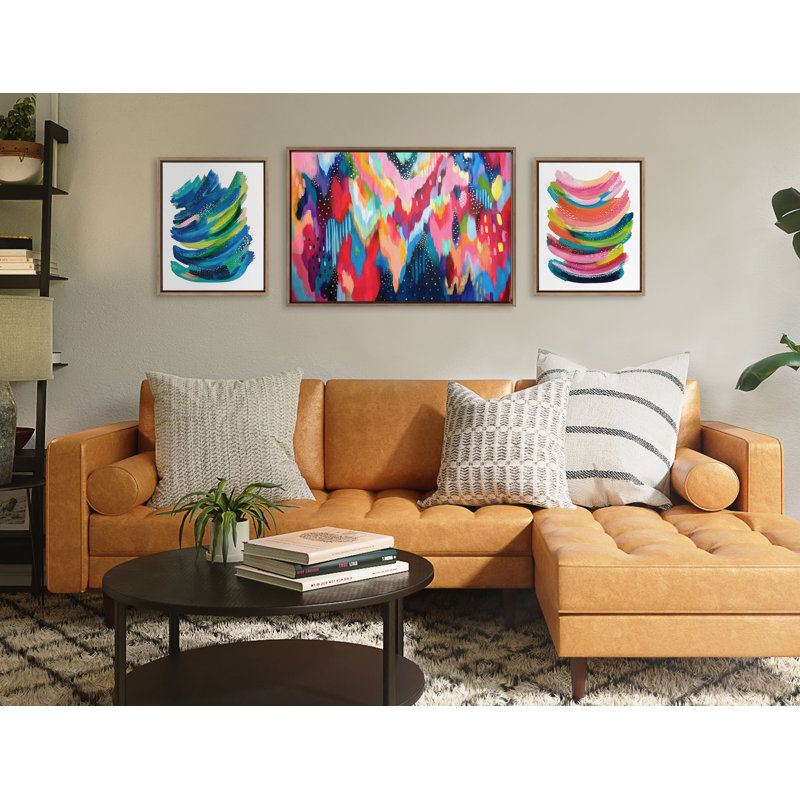 «Brushstroke 100, Bright Abstract and Bright Abstract 2» par Jessi Raulet de Ettavee, ensemble d'art mural sur toile encadrée