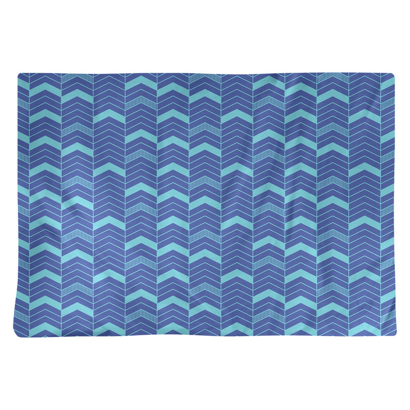 Récapitulatif à chevrons 18" lineed Stephenie, Bleu / bleu sarcelle, Polyester