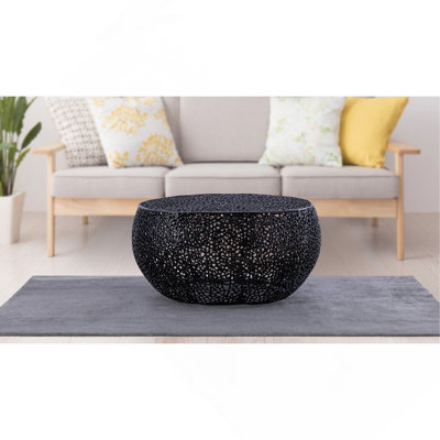 Table basse ronde noire