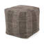 Pouf en coton brun et beige fabriqué à la main en zigzag, article d'ameublement, 14,84 po de profondeur, entièrement assemblé, rembourré, capacité de 250 livres, pour la maison, perles rembourrées, 15,05 po de hauteur,
