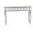 Skyler Glass Mirrored Geometric Silver Console Table with Circular Panel Inlay
