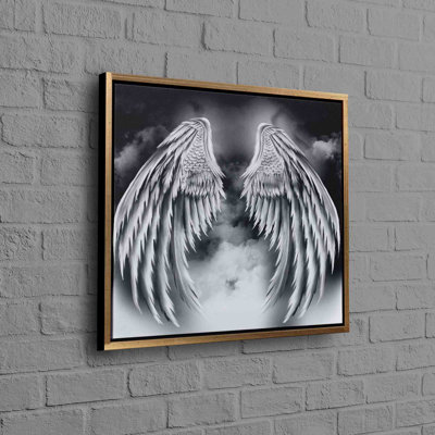 Angel Wings Modern Wall Art Canvas Print for Loft Decor and Personalized Baby Gift