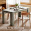 Table de salle à manger moderne 63 "pour 4-6 personnes avec effet de bois, gris-414273280