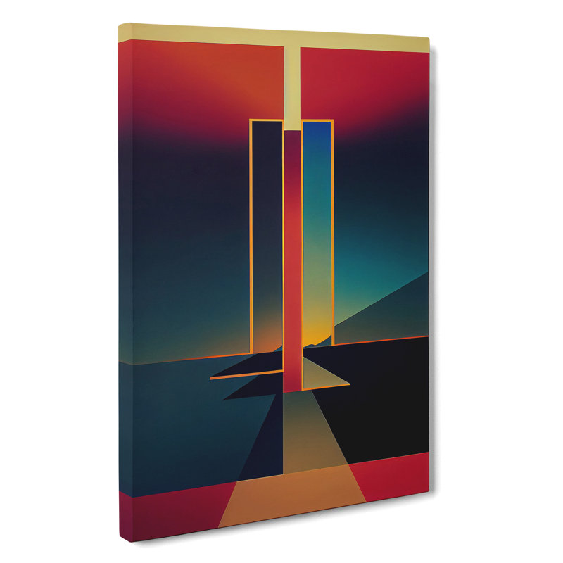 Bold Abstract Sunset - Wall Art, Wrapped Canvas, 76cm H x 50cm W x 3cm D, No Matte