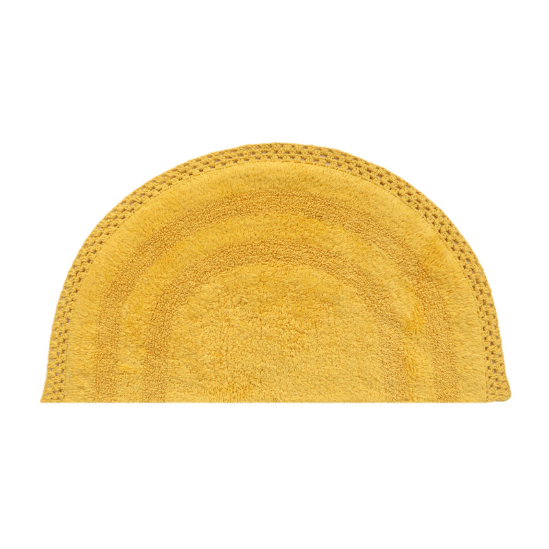 Adiraica 100% Cotton Bath Rug, Yellow