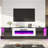 Bhhatu 80" Fireplace TV Stand With Fireplace, Modern Wood Grain High Gloss, Black-102051191-103528860