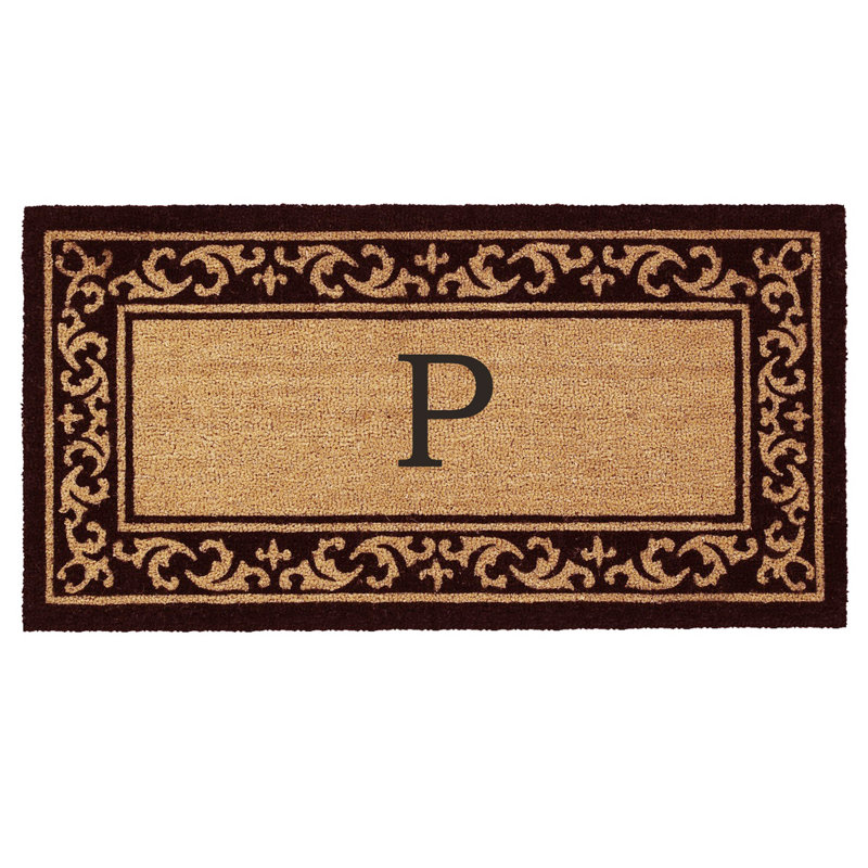 Zawacki Personalizable Non-Slip Doormat, P, Rectangle 2' x 4'