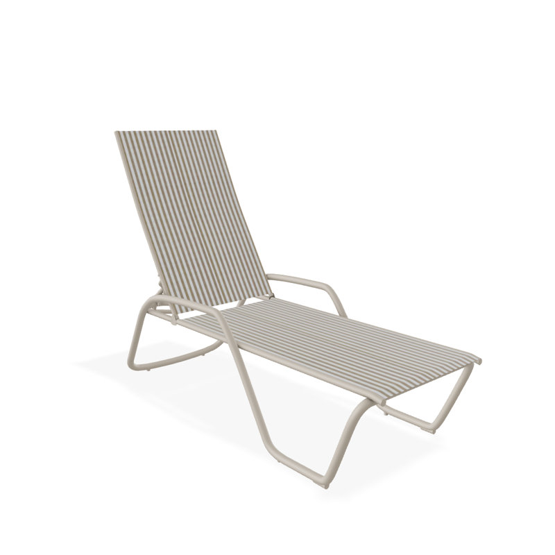 Outdoor Rust-Resistant Metal Chaise Lounge, Textured Desert, Tan