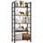 5 Tier Bookshelf, Free Standing Wooden Bookcase With Open Storage Shelves With Metal Frame, Sturdy Shelf Organization Display Rack For Living Room, Bedroom, Home Office, 62.2" Tall-88374854