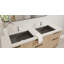 Lavabo de salle de bain encastrable en résine noire matte 23,6 po x 16,3 po Badeloft UB-05-M-MBLK-71992073