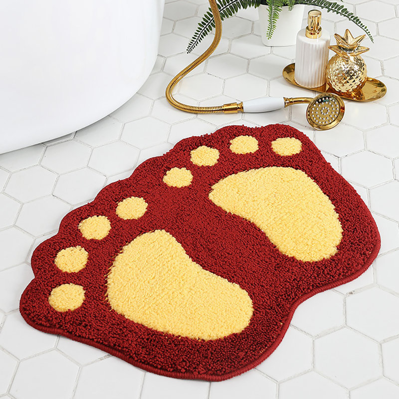 Tapis pour salle de bain Arbury, Rouge, L 26,38 po x L 18,9 po