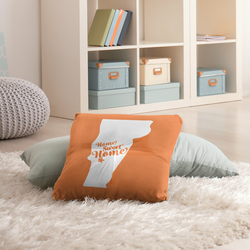Coussin Sweet Home, 26 po x 26 po, Orange, Rutland