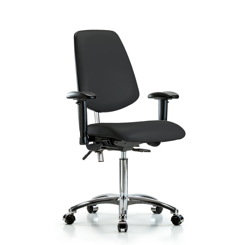 Chaise de tâches ergonomique Octavia, Noir, Roulettes, Non inclus