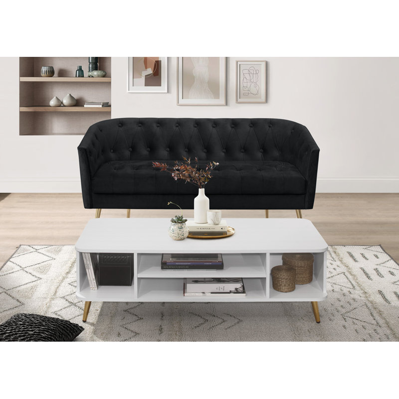 Causeuse de réception avec table de rangement Nady 57,7, Noir