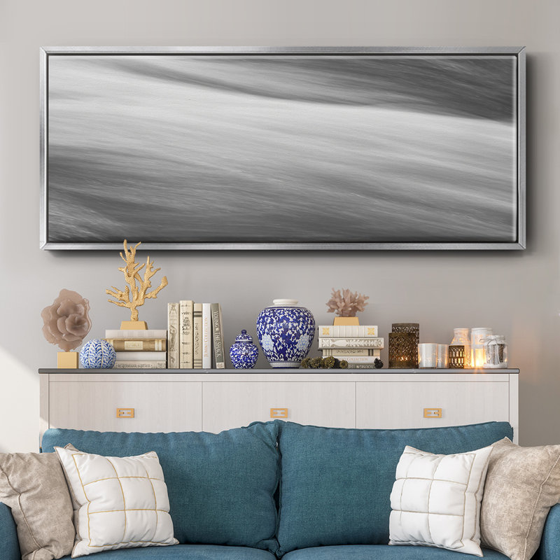 Panneau noir et blanc VI - Toile avec cadre, H 24 po x l 60 po