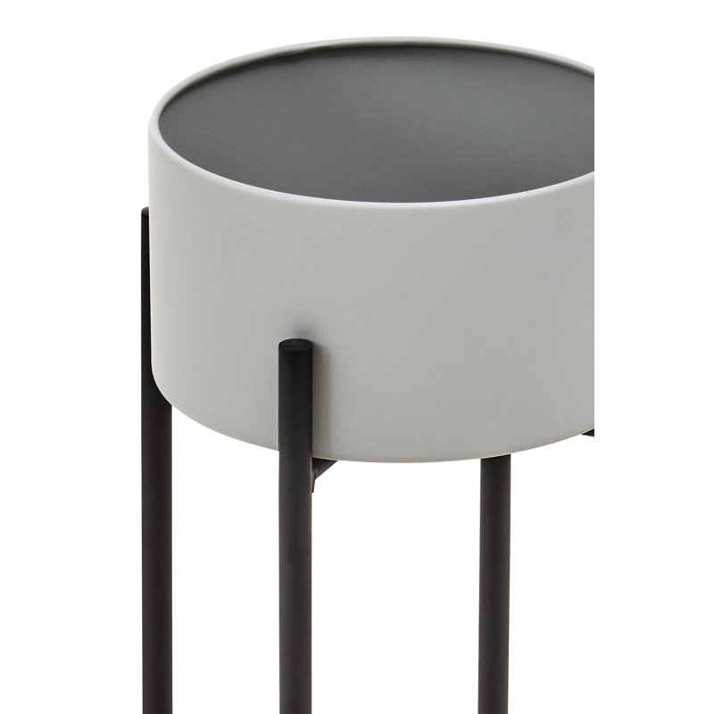 Maleiyah Metal Cachepot, 51 x 23 x 23, Black/Grey
