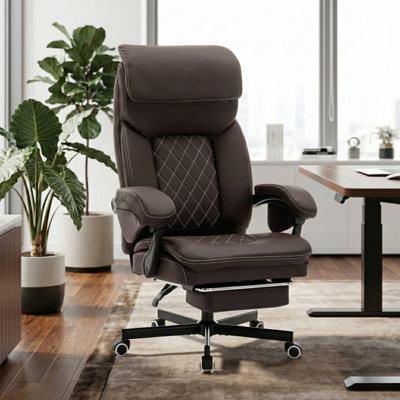 PU Leather  Ergonomic Executive Office Chair, High Back  Office Chair with Footrest
