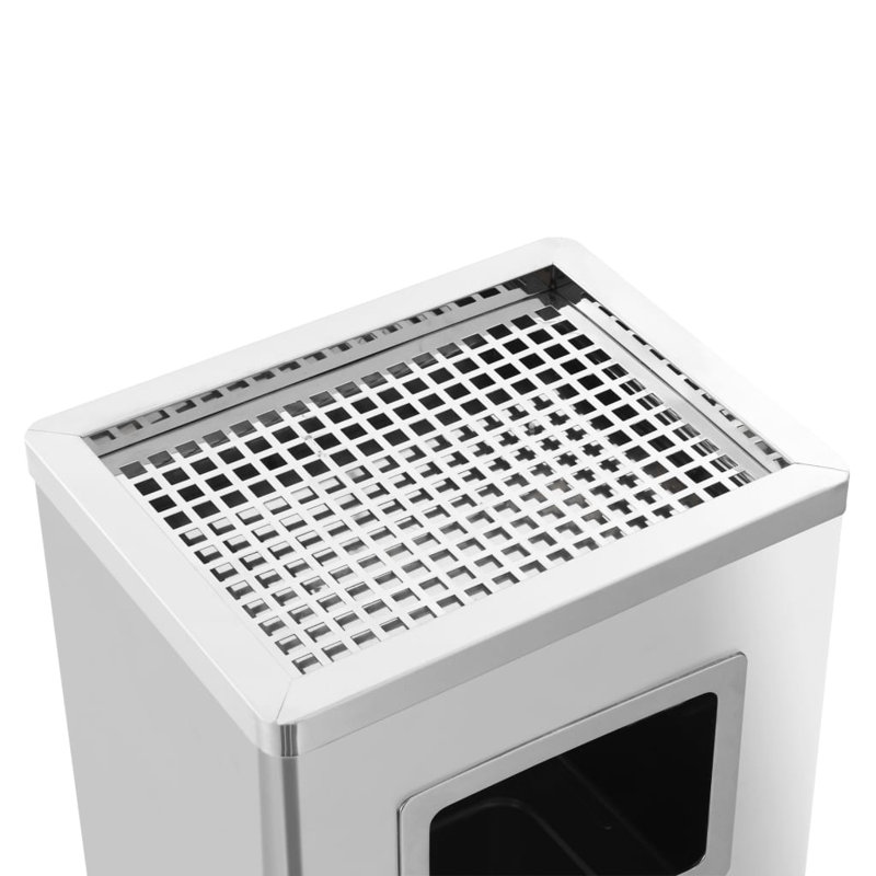 Cendrier poubelle vidaXL en acier inoxydable pour hôtel, Argent argent, 9,5 gal