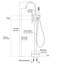 Robinet de baignoire autoportante 45 "à 2 poignées avec douchette en titane 45 5/8 po-111704763