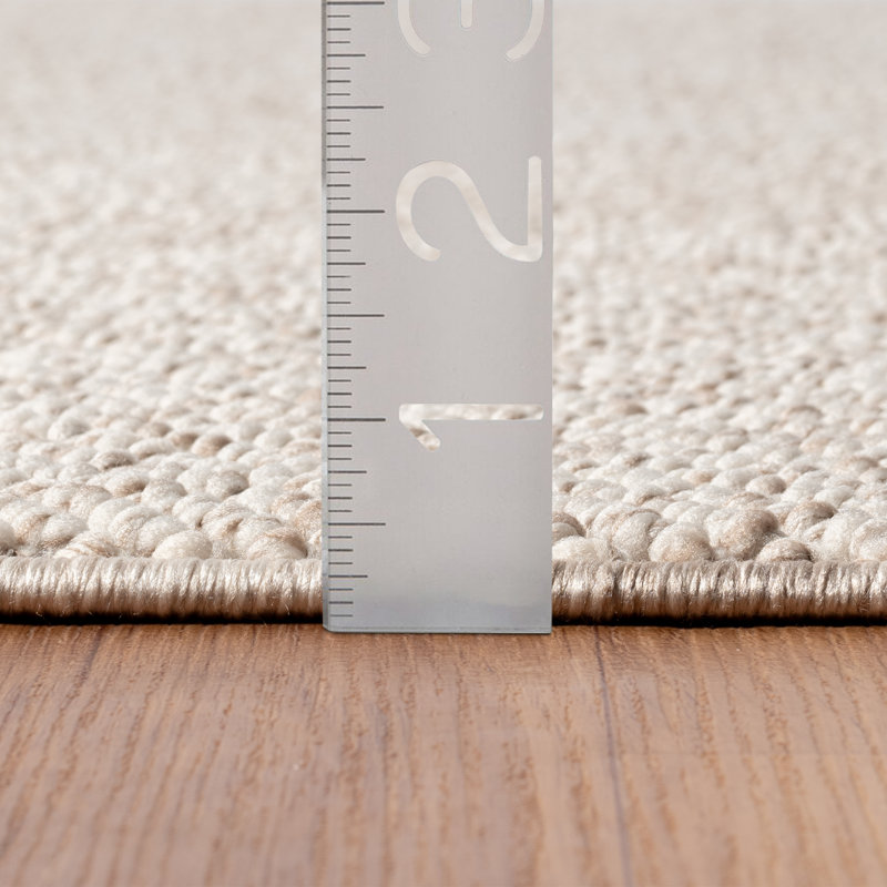 Tapis texturé à franges, Rectangulaire 2 pi x 3 pi, Beige