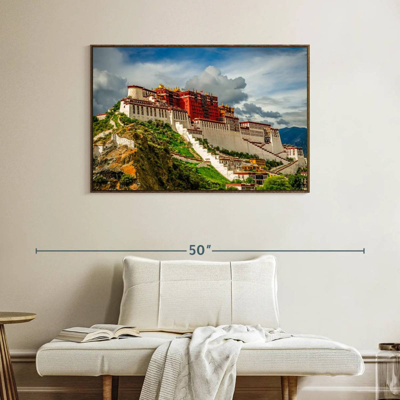 Palais du Pocala, Tibet, Cadre flottant noyer, 40 po x 27 po