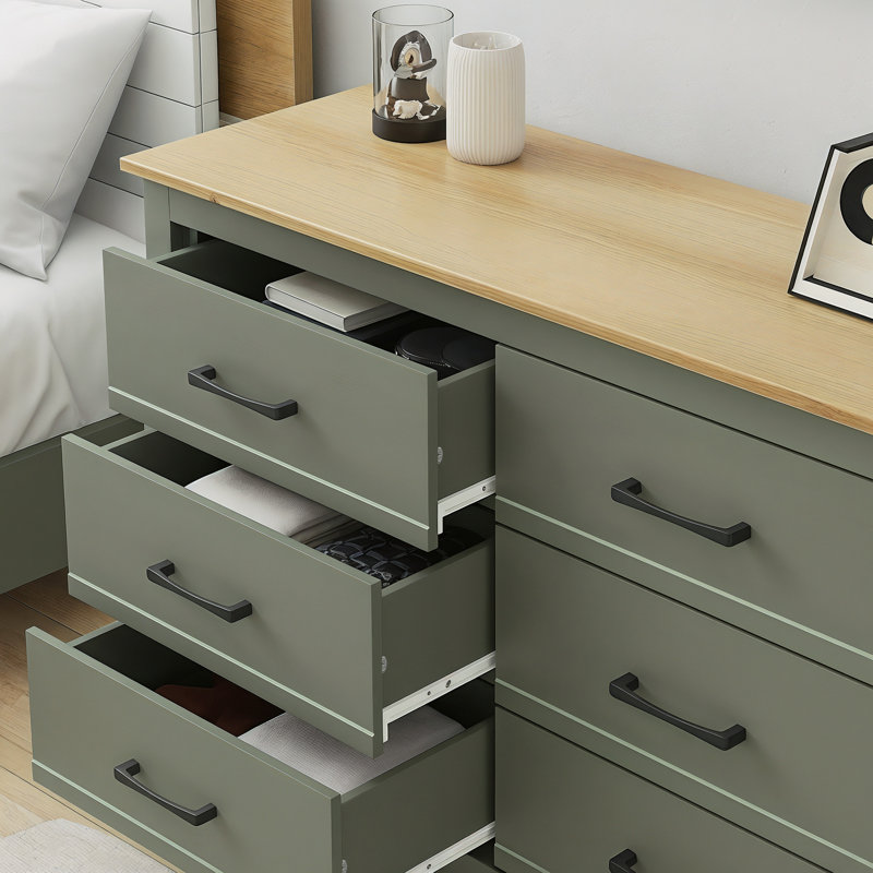 Limestone Alezae 6 Drawer Chest of Drawers, Kale Green