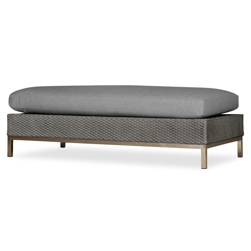 Elements Outdoor Ottoman, Pewter, Demo Oatmeal