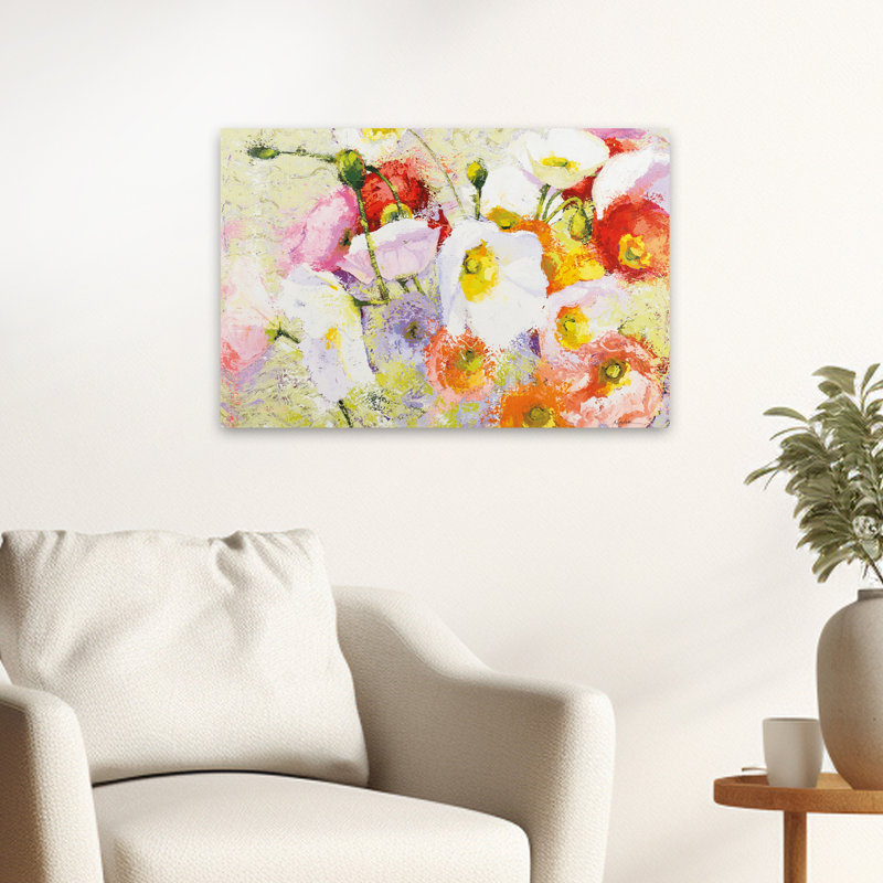Essence contemporaine florale blanche, H 24 po x l 16 po