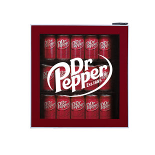 Dr. Pepper 1.8 Cu. Ft. Glass Door Compact Refrigerator, 50-Can Capacity, Maroon