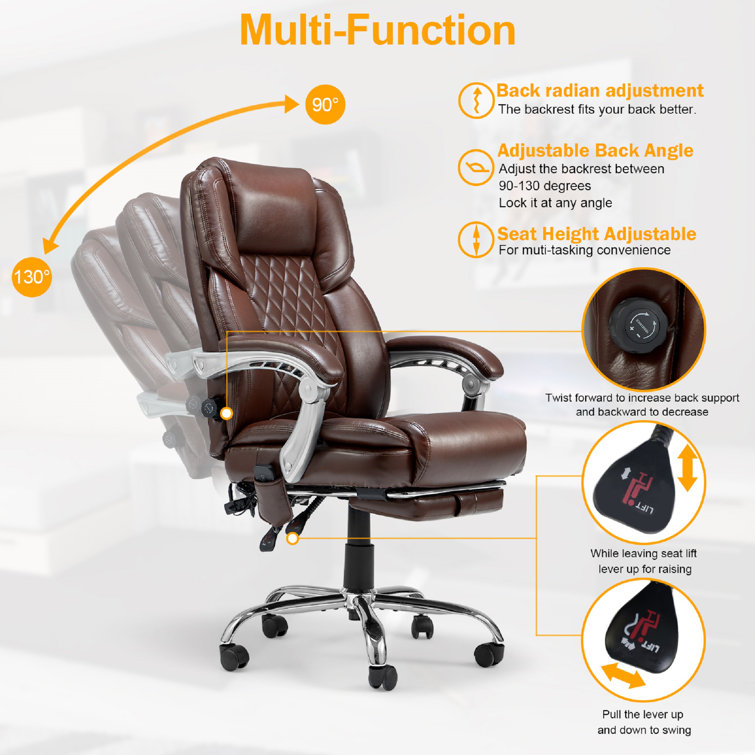 Inbox Zero Katrein Ergonomic Heated Massage Executive Chair