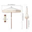 Hershell Global Boho 7 FT Solid Wooden Fringe Umbrella for Boutique Hotel, Vineyard Estate Lounge, Wellness SPA - Bohemian Rustic, Ivory-1681966084