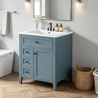 Ensemble de meuble-lavabo simple 24 po avec lavabo, 3 tiroirs et armoire 24 po
