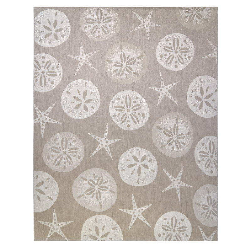 Gertmenian Paseo Starfish Gray Cream Flatweave Indoor/ Outdoor Area Rug ...