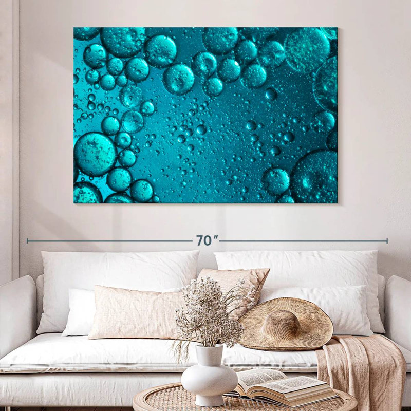 Bulles de couleur bleue Avery, H 34 po x l 51 po
