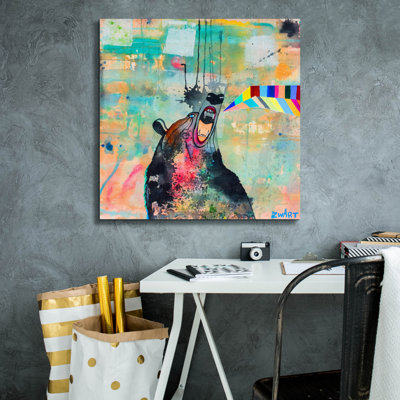 Art mural sur toile Millwood Pines «Bear Spirit Scream» par Zwart, 18 po x 18 po