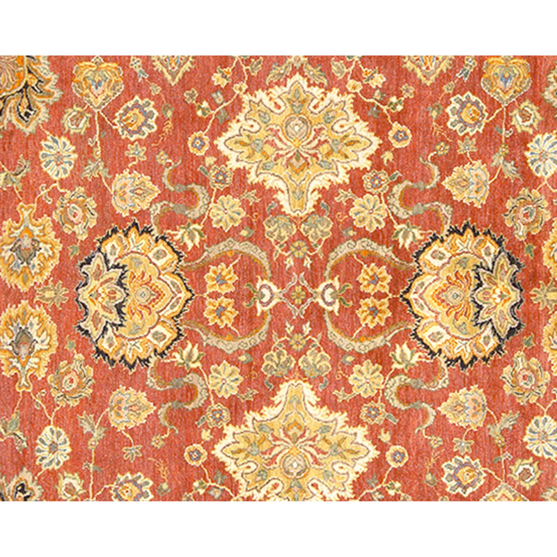 High-Quality Hand-Knotted Rose And Black Area Rug