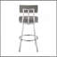 Tabouret tournant 30 "en acier inoxydable brossé avec similicuir gris Verin