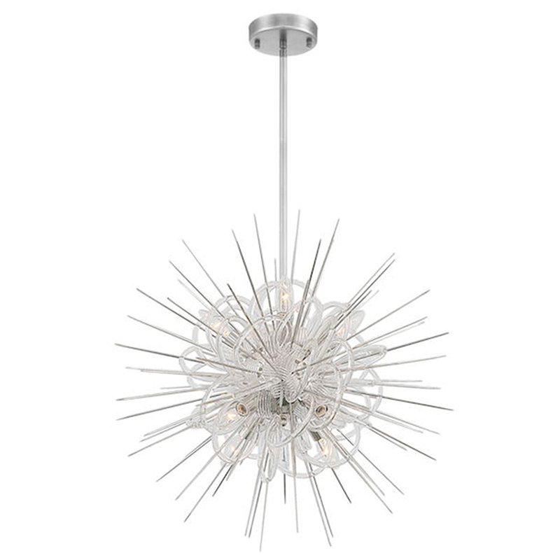 Olya Sphere Chandelier, 26.4" H x 24" W x 24" D, Polished Nickel